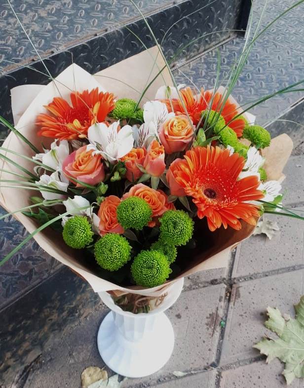 Букет цветов из: Герберы, Хризантемы, Альстромерии и Розы в Оршанке