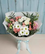 Букет цветов из:  Розы, Лизиантусы и Хризантемы в Оршанке