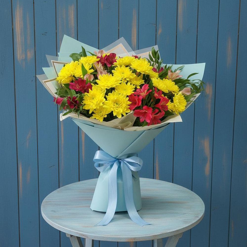 Букет цветов из: Альстромерии и Хризантемы в Оршанке