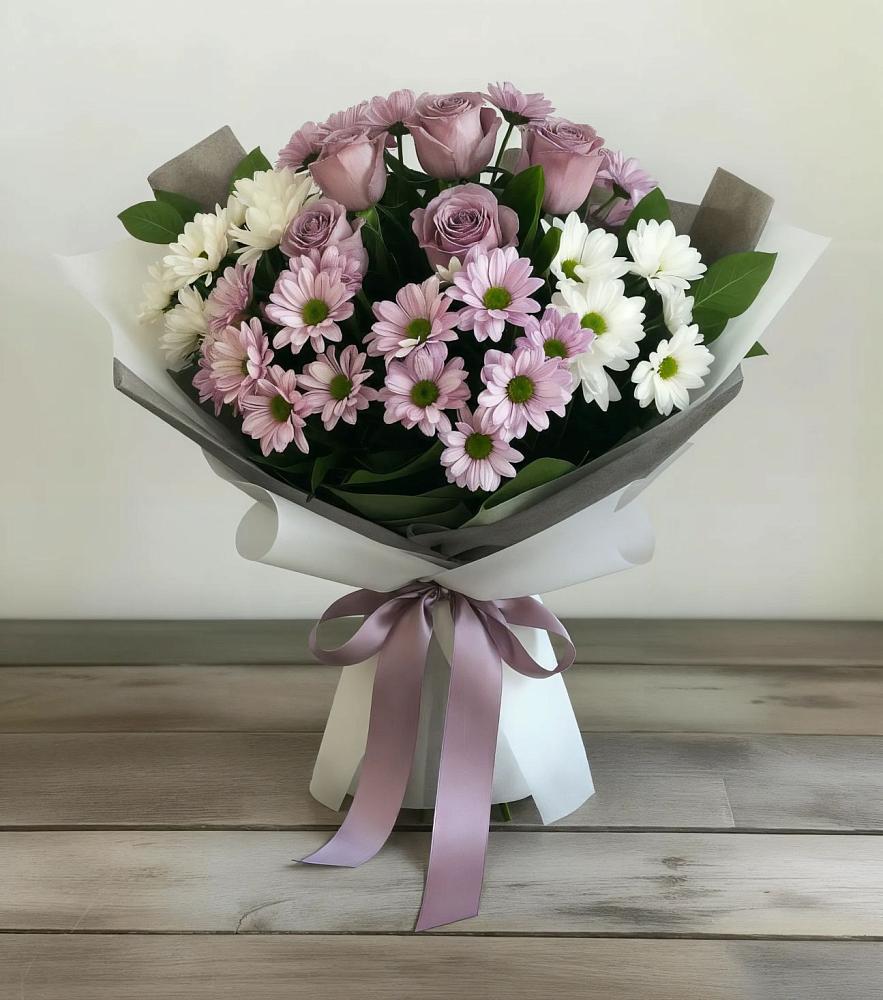 Букет цветов из: Хризантемы и Розы в Оршанке