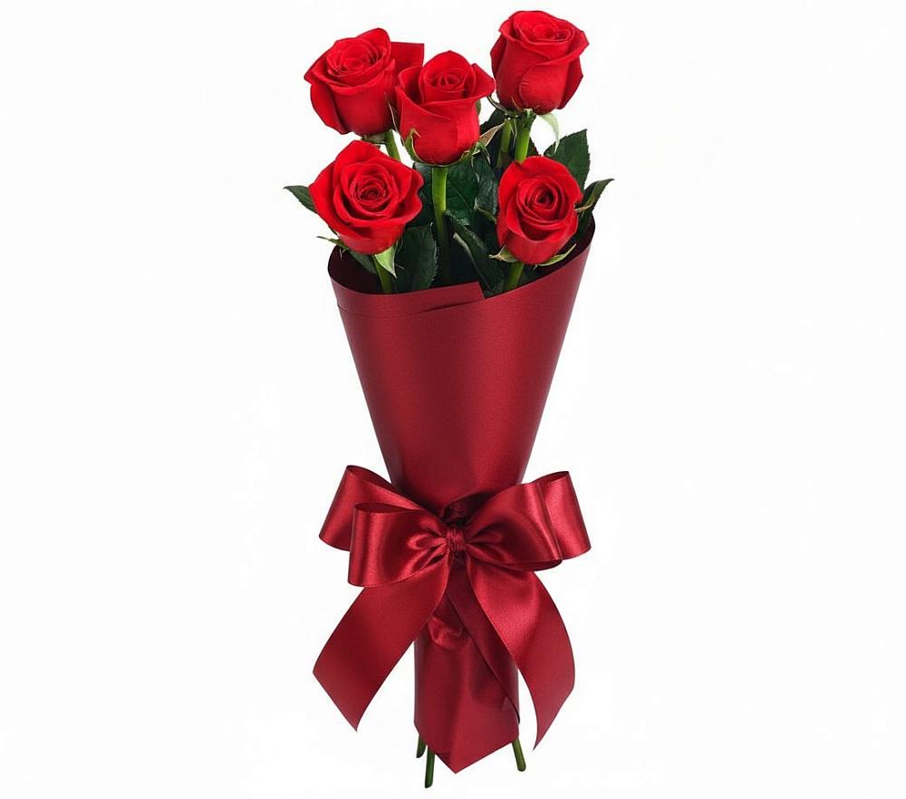 Букет 5 Красных роз Эдлесс Лав в Оршанке