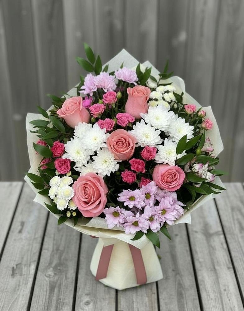 Букет цветов из: Альстромерии, Гвоздики, Розы и Хризантемы в Оршанке