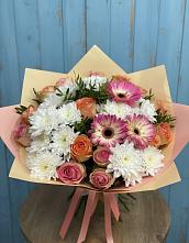 Букет цветов из:  Розы, Герберы и Хризантемы #REPLACE_PRED# Оршанке