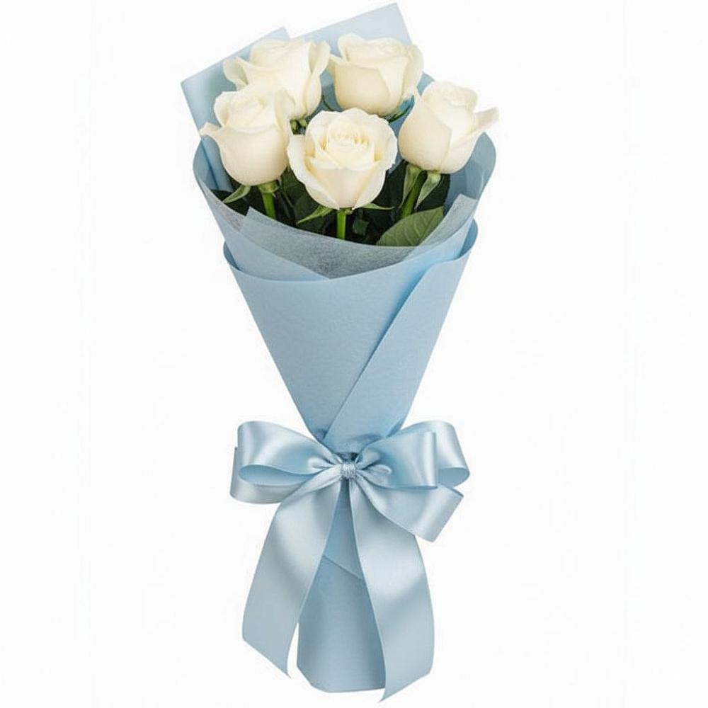 Букет 5 Белых роз Проуд в Оршанке