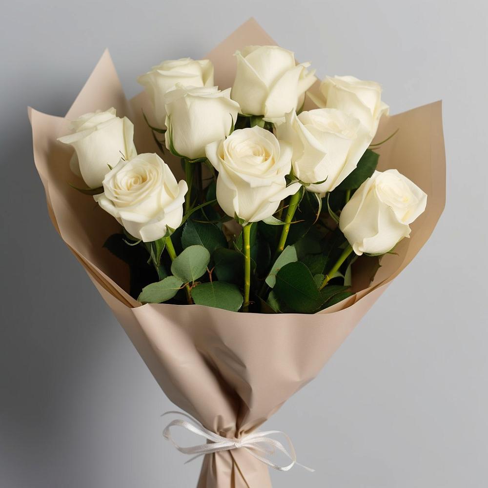 Букет 9 Белых роз Эдлесс Лав в Оршанке