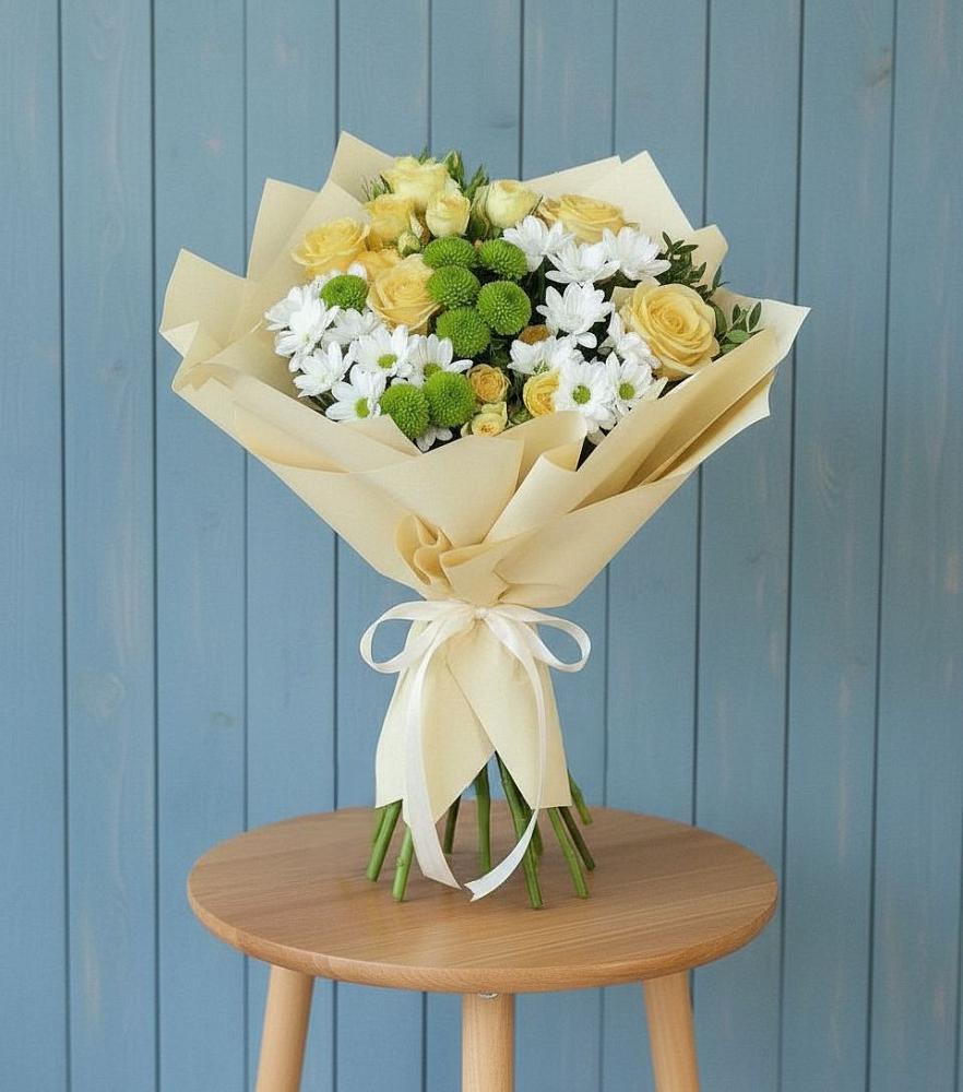 Букет цветов из: Хризантемы и Розы в Оршанке