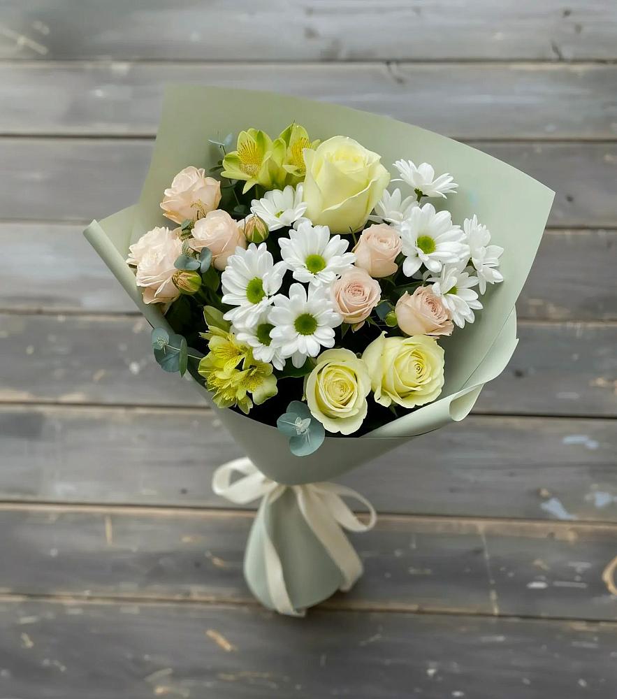 Букет цветов из: Альстромерии, Розы и Хризантемы в Оршанке