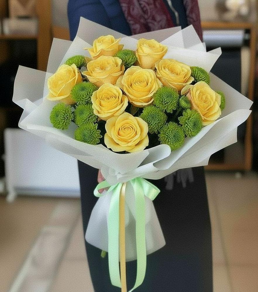 Букет цветов из: Хризантемы и Розы в Оршанке