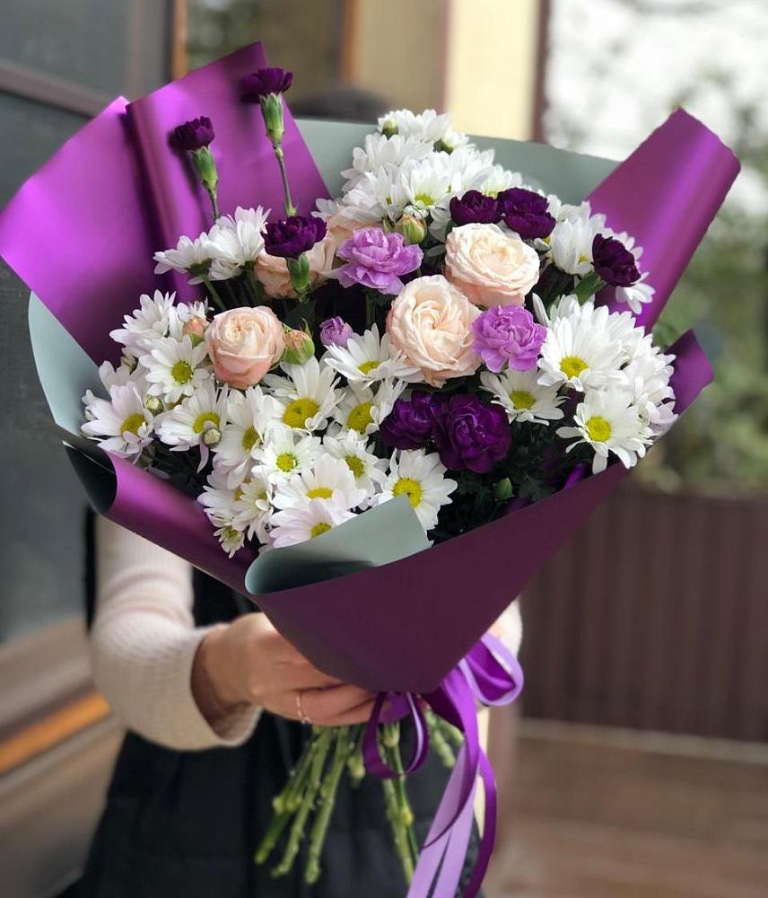Букет цветов из: Хризантемы, Гвоздики и Розы в Оршанке