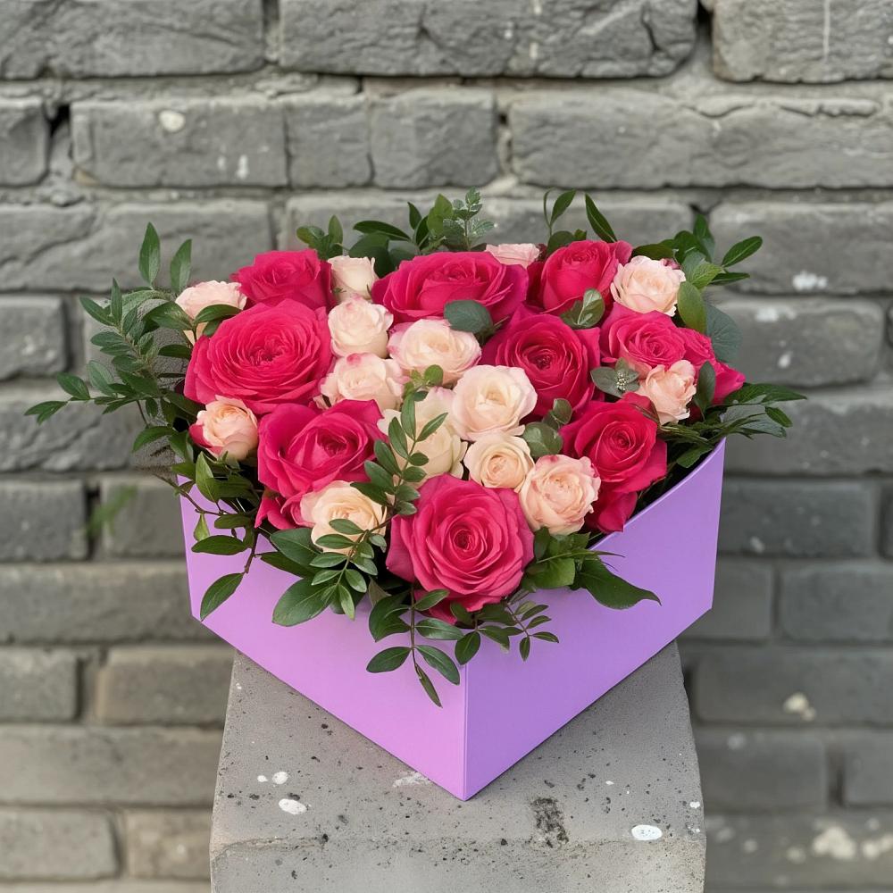 Цветочная композиция из Розы в коробке в Оршанке
