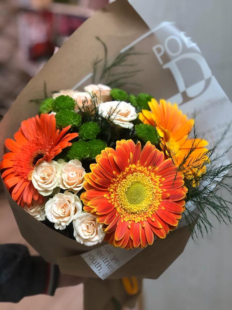 Букет цветов из: Герберы, Хризантемы и Розы в Оршанке