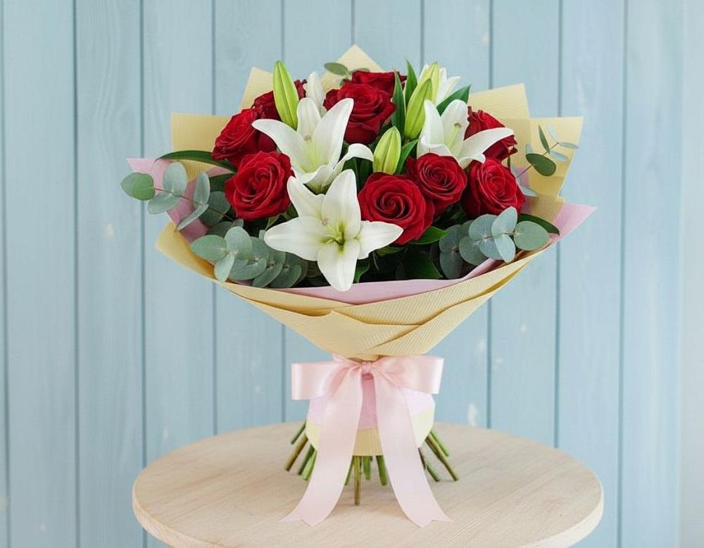 Букет цветов из: Лилии и Розы в Оршанке